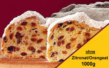 Butterstollen Premium ohne Zitronat/Orangeat 1000g - 1500g